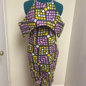 Multicolored Ankara midi dress